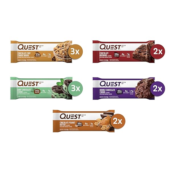 QUEST NUTRITION CHOCOLATE LOVERS VARIETY PACK, HIGH PROTEIN, LOW CARB, GLUTEN FREE, KETO FRIENDLY, 12 COUNT