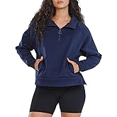 ALLZERO Women's Hoodies Fleece Quarter Zipper Sweatshirts Fall Fashion Pullover Sweaters Winter Clothes