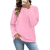 RUMIA Women's Crew Neck Sweatshirt Loose Pullover Long Sleeve Shirts Soft Tops for Women Fall Clothes 2025