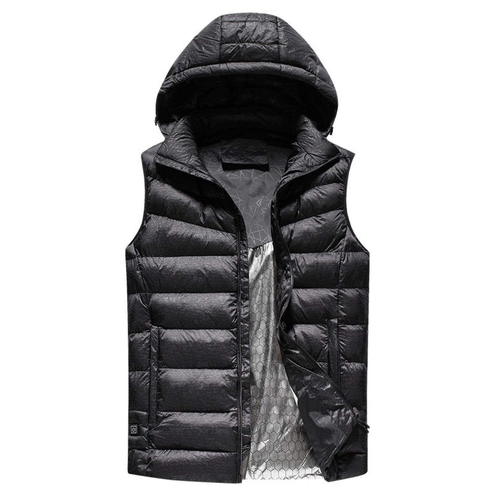 Men's Hooded Packable Vest ultralight Water-Resistant Sleeveless Padded Jacket Hiking Winter Vest Co