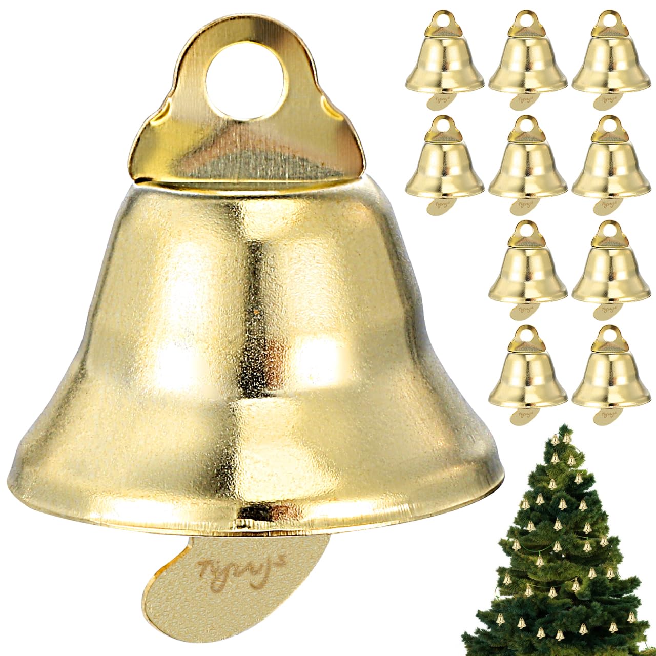 VALICLUD Nativity Craft 100pcs Gold Bells Christmas Mini Craft Bells Vintage Brass for Christmas Wind Chimes Making (Diameter 16mm) Metal Wind Chimes