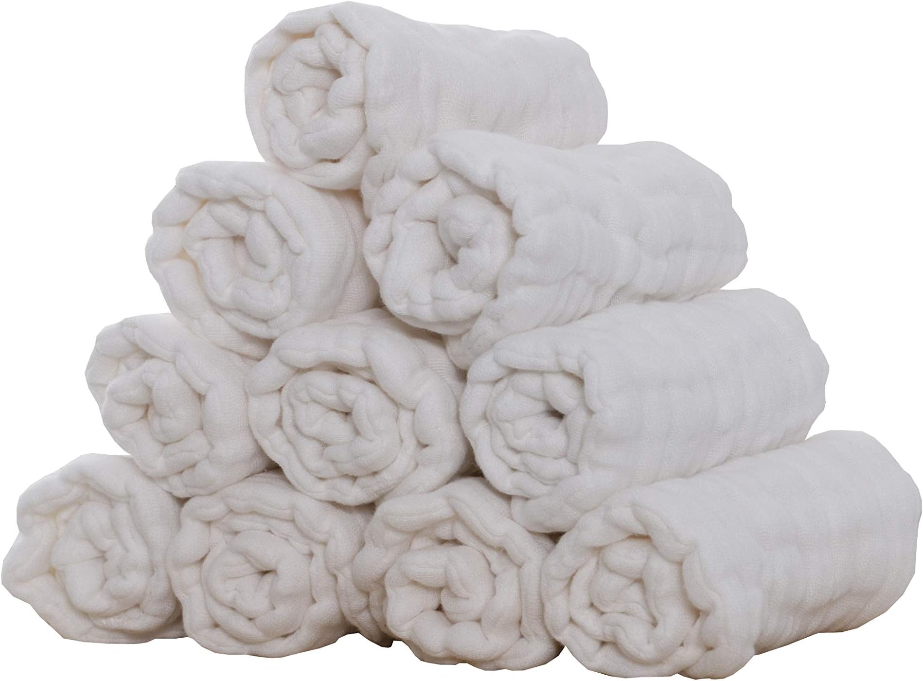 Prefold Diapers Insert Lliners Burp Cloth 12Layers Cotton Gauze 10 Count
