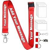 10-10000 Pcs Custom Lanyards Personalized for ID Badge Teacher Student Office Staff Company Event, Polyester Lanyards Customizable Logo Text Clipart Picture