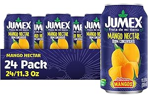 Jumex Mango Nectar - Mango Juice Nectar Made with Fresh Fruit Puree - Tropical Fruit Juice Concentrate for Smoothie Mix, Cocktail Mixers & Kids Drinks & Beverages - 11.3oz, 24 Pack Canned Drinks