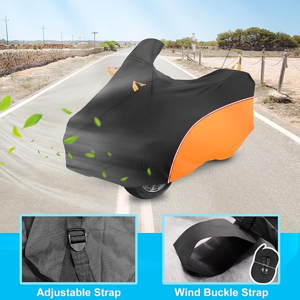 COUKOUCOVER CAN-AM RT COVER 2020-2025, CAN-AM COVER HEAVY DUTY WATERPROOF OXFORD FABRIC, ALL WEATHER WATERPROOF AND DUSTPROOF WITH REFLECTIVE STRIPE (BLACK ORANGE)