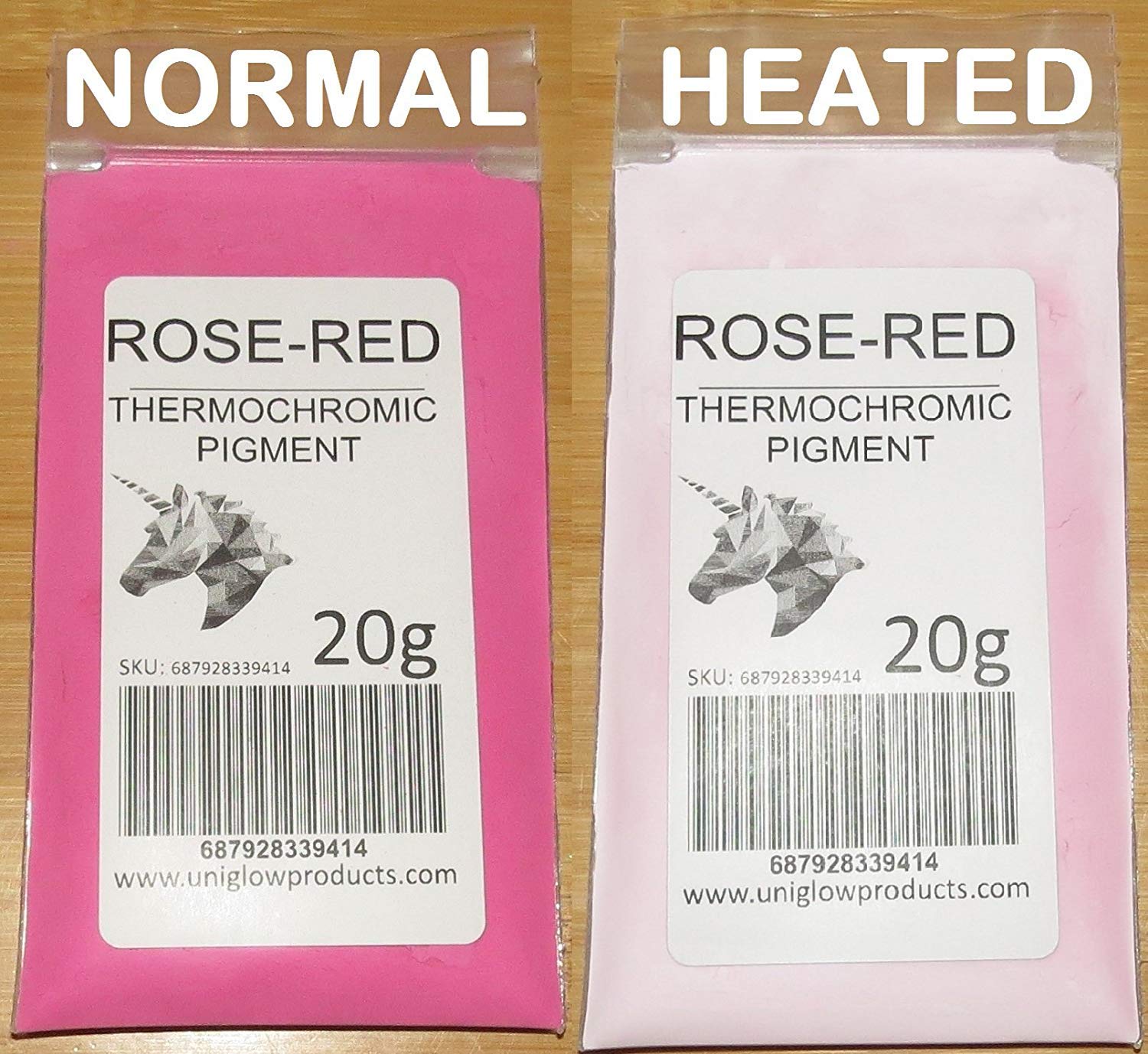 UniGlow's ThermoChromic Pigment (10g, Rose Red)