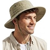 Zylioo XXL Boonie Sun Hat for Big Heads, Washed Wide Floppy Brim Hiking Hat with Chin Strap, Cooling Safari Fishing Hat