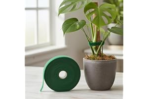 Plant Green Cable Tie Tape—Reusable Garden Plants Tape Strap Roll,Multi-functional Plant Ties(33/82 ft×0.39 inch Wide,1 roll)