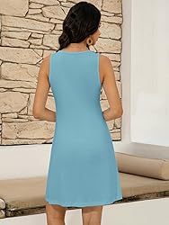 LUXVEER Women's Summer Dress 2025 Sleeveless Scoop