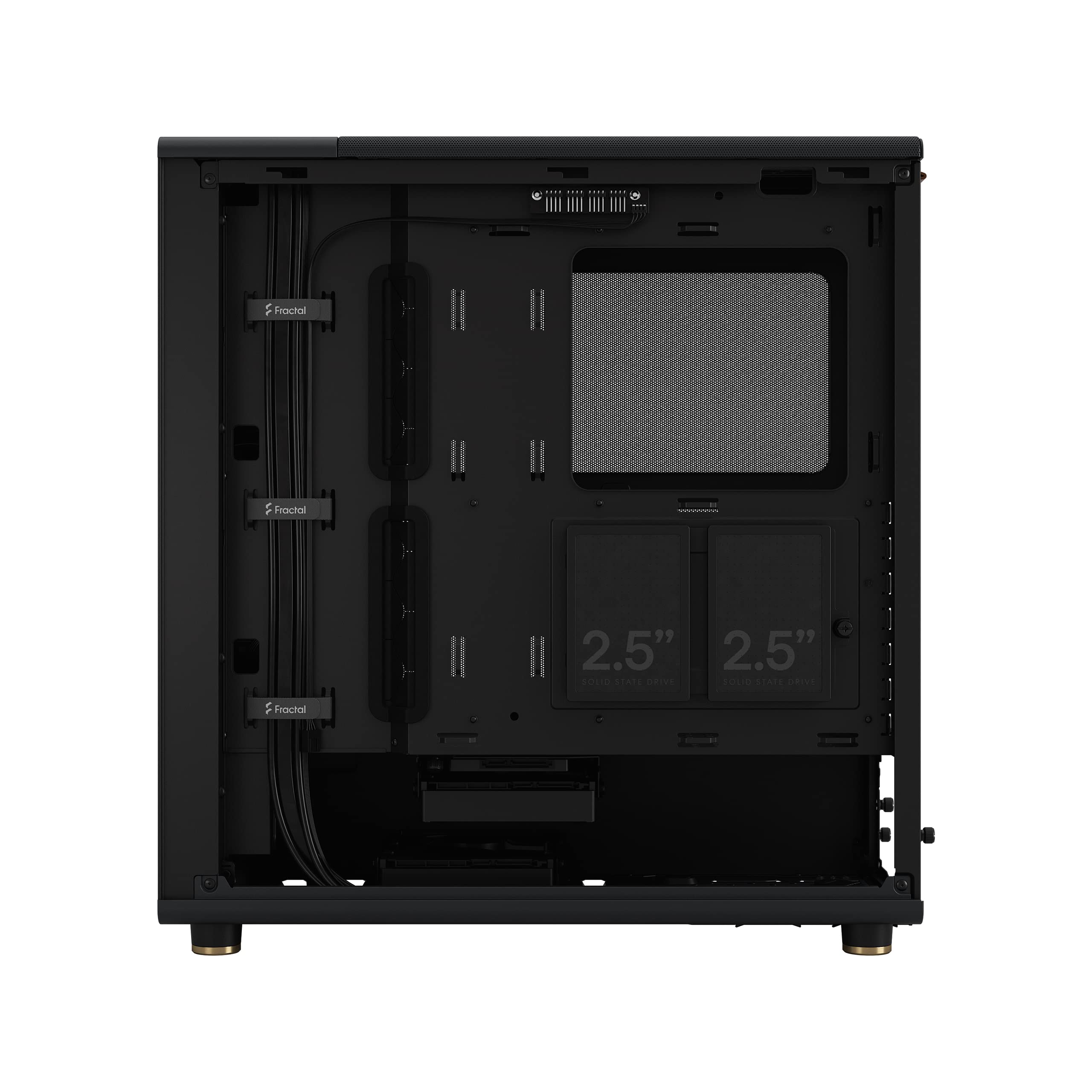 Fractal Design North - Genuine Walnut Wood Front - Mesh Side Panels - Two 140mm Aspect PWM Fans Included - Type C USB - ATX Airflow Mid Tower PC Gaming Case,Charcoal Black