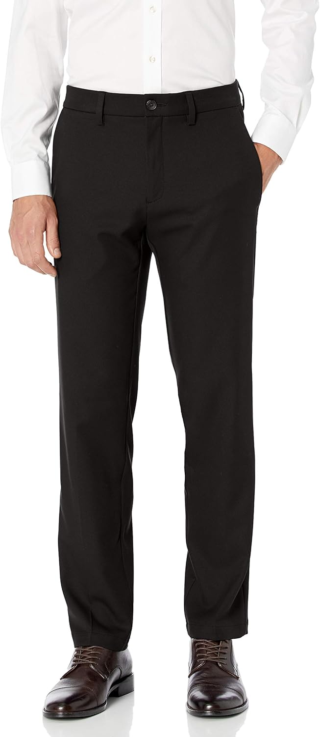 Haggar Men's Cool 18 Pro Straight Fit Flat Front Pant at  Men’s Clothing store