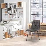 Artist Hand Set of 4 Dining Chairs Grey Faux Suede Upholstered Seats Solid view 3
