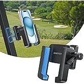 OMOTON Golf Cart Phone Holder, Magnetic Phone Mount with Safety Lock & 360° Adjustable, Phone Caddy Universal Fit for iPhone/Galaxy/Google Pixel, Golf Accessories for EZGO/Club Car/Yamaha