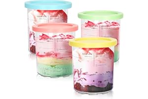 SOOBOOL For Ninja Creami Deluxe Pints- 4 Pack, NC500 NC501 Ice Cream Pint fit for Ninja Delux Ice Cream Maker, For Ninja Creami Deluxe Containers Hold 24 Ounces of Food, Dishwasher Safe