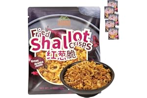VIGOROUS MOUNTAINS Pure Fried Shallot Crisps - 17.6 oz (Pack of 5), Crunchy and Healthy Red Onion Crispy Flakes, Perfect Seasoning for Asian Cuisine