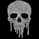 ANATTASOUL Rhinestone Iron on Transfer Skeleton Bling Diamond Hotfix Patches for Clothes, 11.6