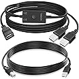 HOXIBSL USB Printer Cable Splitter 1 in 2 Out,Printers Splitter for Two Computers, Dual US B Male to Female Compatible Printer, Scanner or Other USB Devices