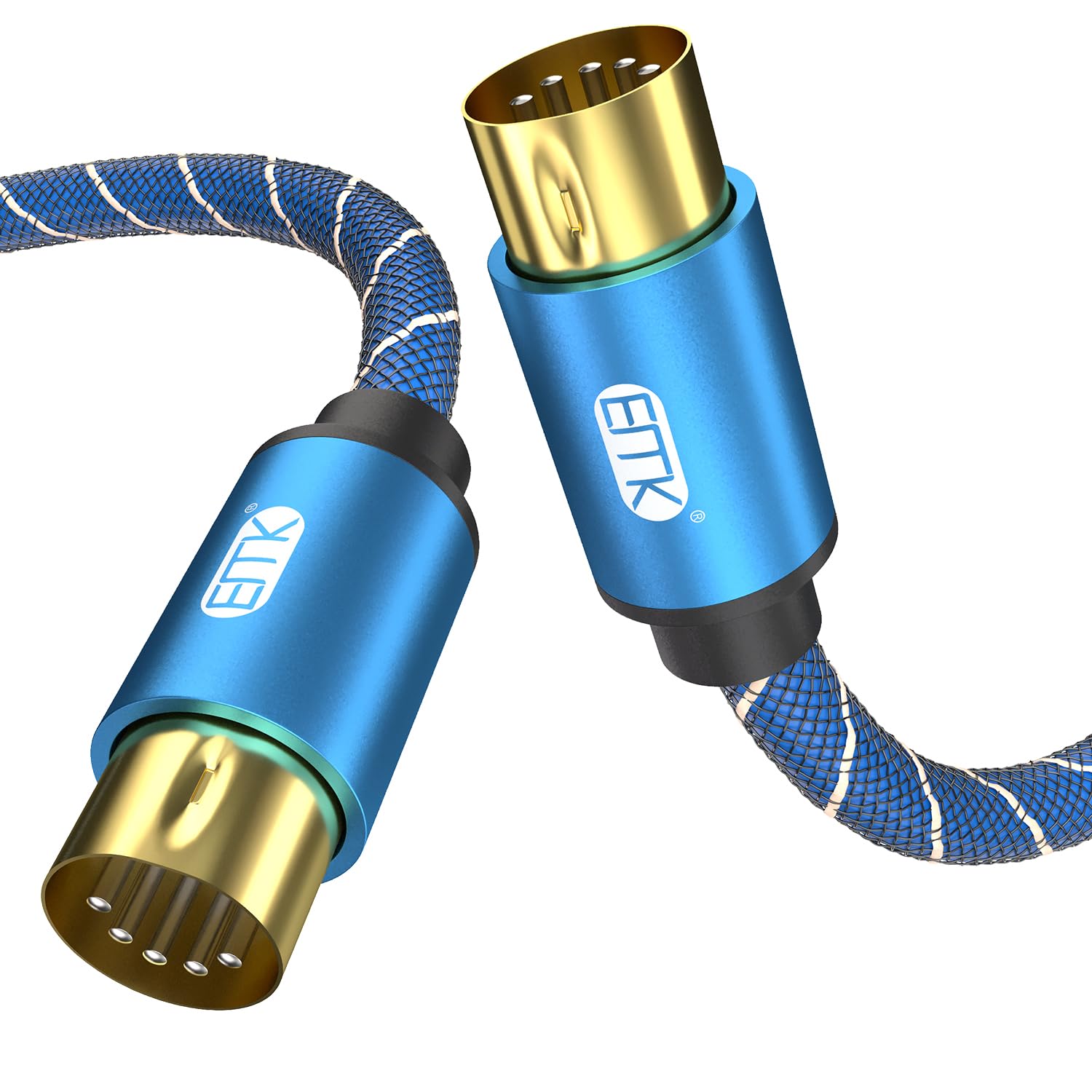 EMK MIDI Cable, 5Pins MIDI to Instrument Cables Keyboard Cables Male to Male Mi-Di Cable in-Out to 5 Pin DIN Synthesizer Cord For Electronic organ, Mixer, Piano, Sound Card (3metre)