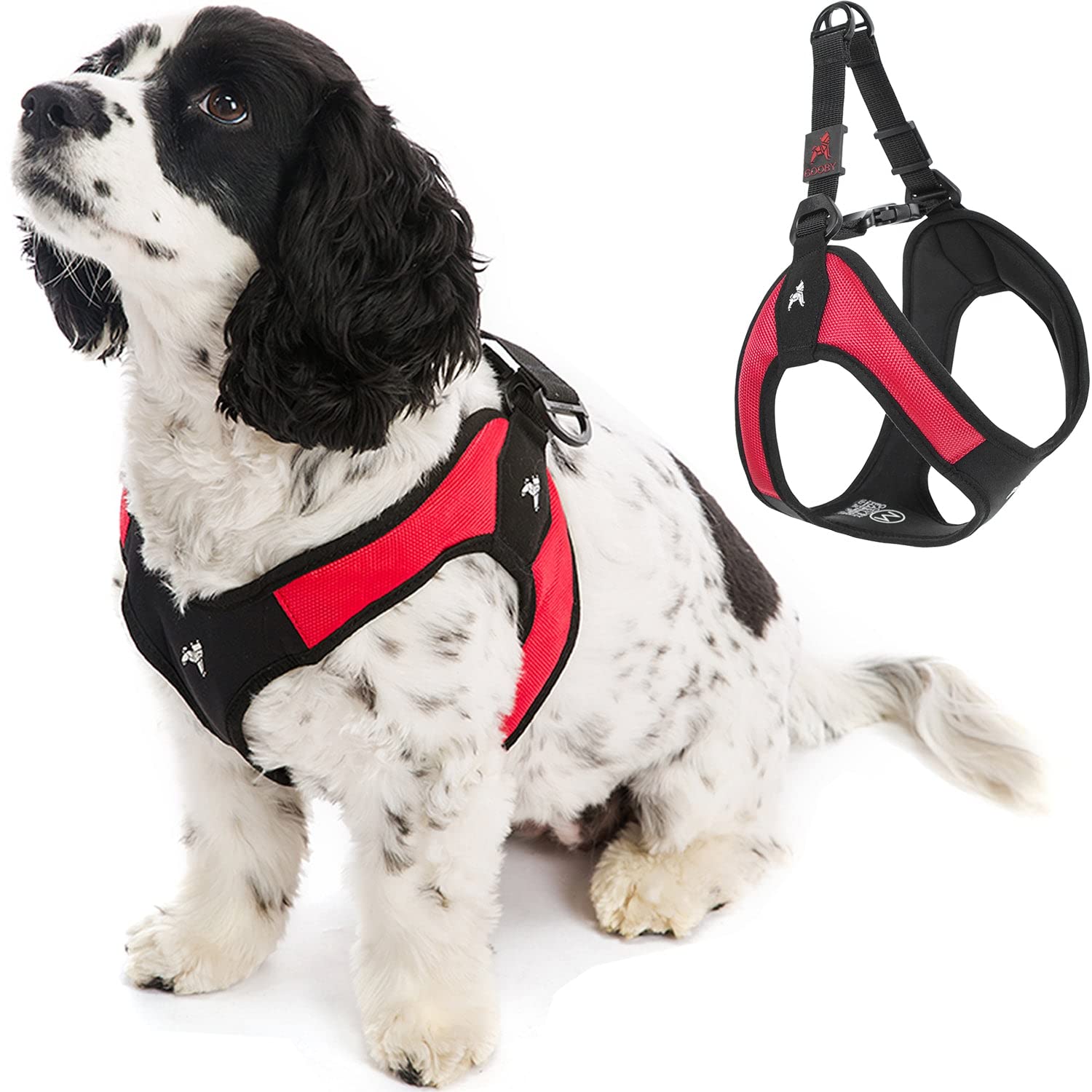 Gooby Escape Free Easy Fit Harness - Red, X-Small - No Pull Step-in Patented Small Dog Harness with Quick Release Buckle