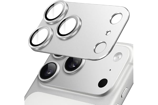 JETech Camera Lens Protector for iPhone 17 Pro Max 6.9-Inch, Full Coverage 9H Tempered Glass Ring Cover, Matte Metal Plate, C