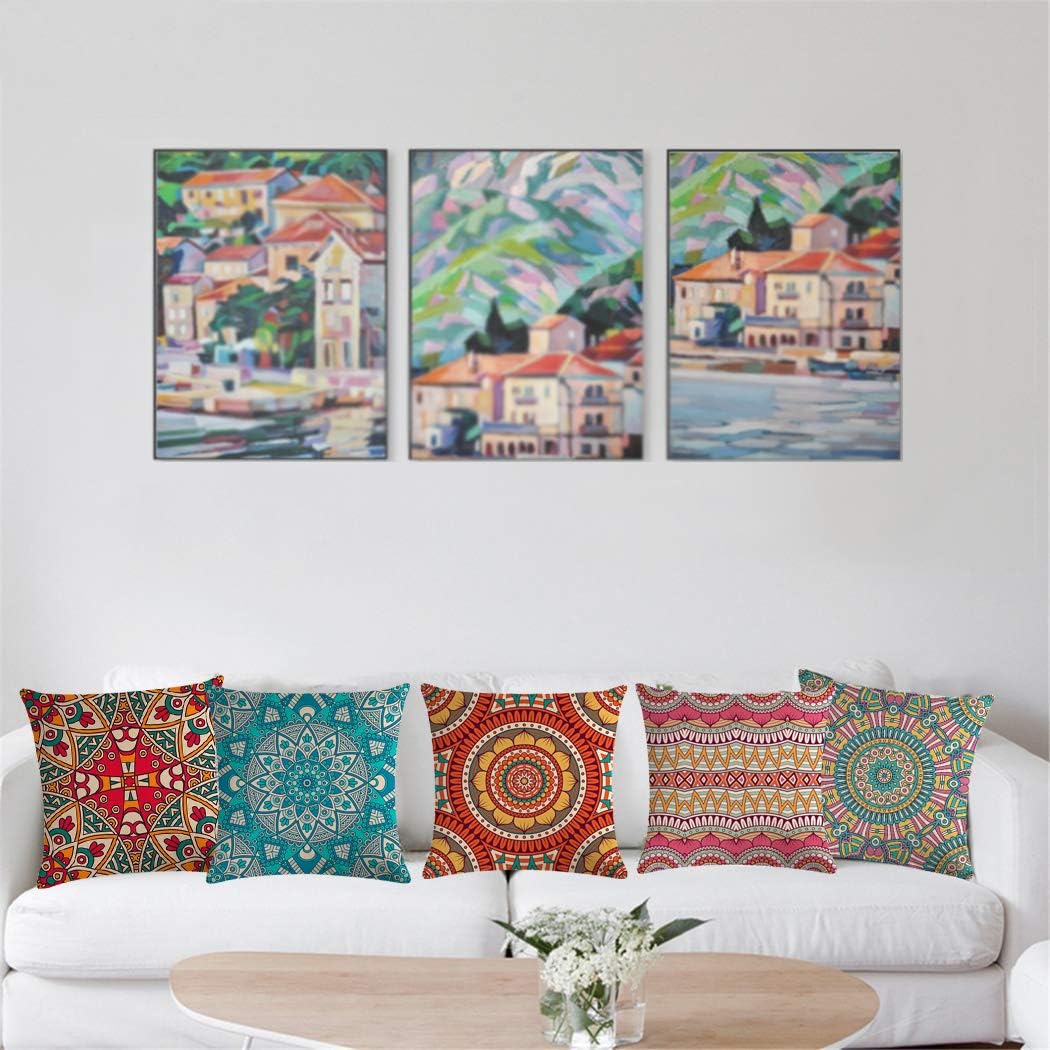 Hodeacc 6 Pcs Modern Bohemian Mandala Cushion Covers 45 x 45cm - Image 4