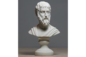 GREEKARTSHOP ALABASTER STATUE Sophocles Greek Ancient Writer Playwright Alabaster Bust Head Statue Sculpture 6 inches