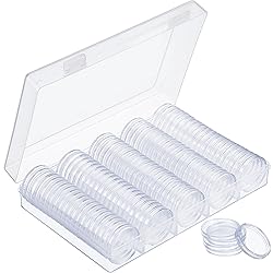 Hicarer 100 Pieces 30 mm Coin Capsules Clear