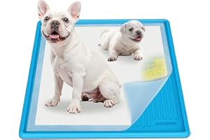 AUFORPET Pee Pad Holder, Puppy Pad Holder, 24" x 24" Heavy Silicone Pee Tray Mat for Dogs, Reusable, High Edge, Leak-Proof Toilet Training Pad Mat for Potty, Doggy Baby, Cat, Rabbit Pets