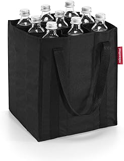 reisenthel bottlebag ZJ7003 black – Flaschentasche zum Transportieren von neun Flaschen – Kompakt, komfortabel und stoßgeschützt – B 24 x H 28 x T 24 cm