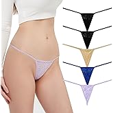 GAREDOB High Waisted Thongs Lace Full Coverage Soft Tangas Tropical Plants Lace Thongs Comfortable Sexy Underwear