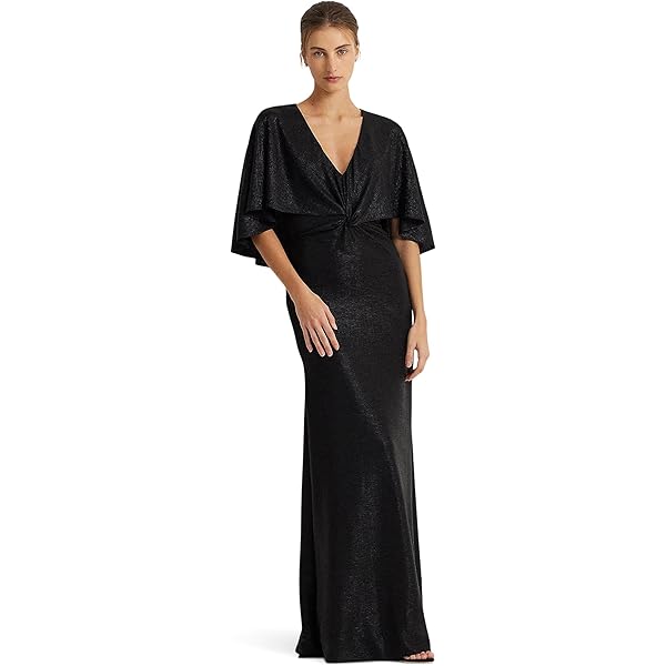Amazon.com: Lauren by Ralph Lauren Women's Dress Gold Shimmer Gown Black 14  : Clothing, Shoes & Jewelry