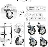 ybaymy 3 Tier Stainless Steel Trolley 750x400x835mm Kitchen Cart view 6