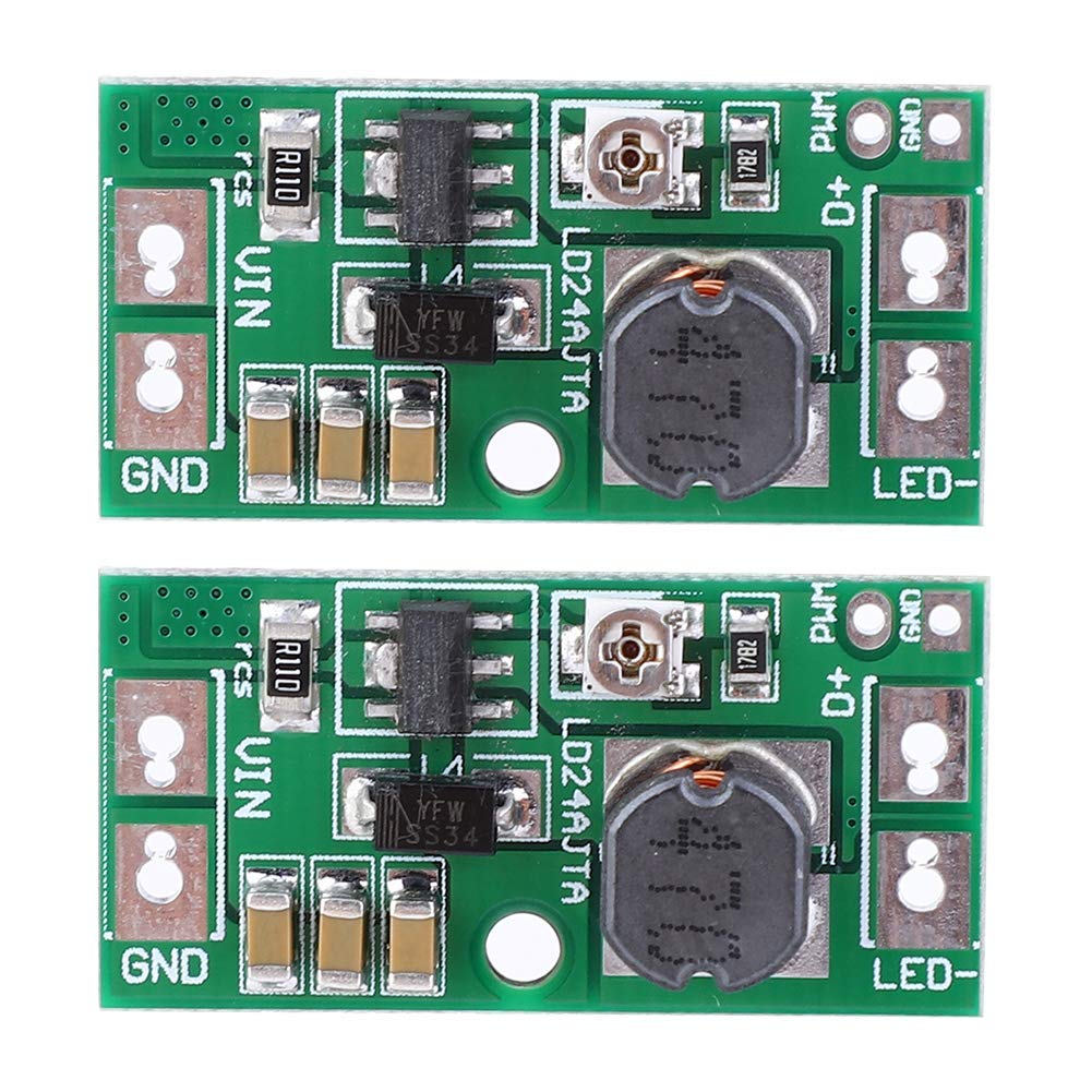 2 Pcs LED Driver Board DC to DC Buck Constant Current Converter Adjustable PWM Controller for LED Strip Light DC6-25V