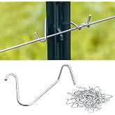 T Post Clips 300 pcs Fence Wire Tensioner, Galvanized Steel Fence Clips for Securing Wire Garden Farm Highway Sport Fences