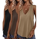KKJ 3 Pack Womens Tank Tops 2026 Spring Summer Vacation Outfits V Neck Loose Sleeveless Blouse Casual Shirts Fashion Clothes