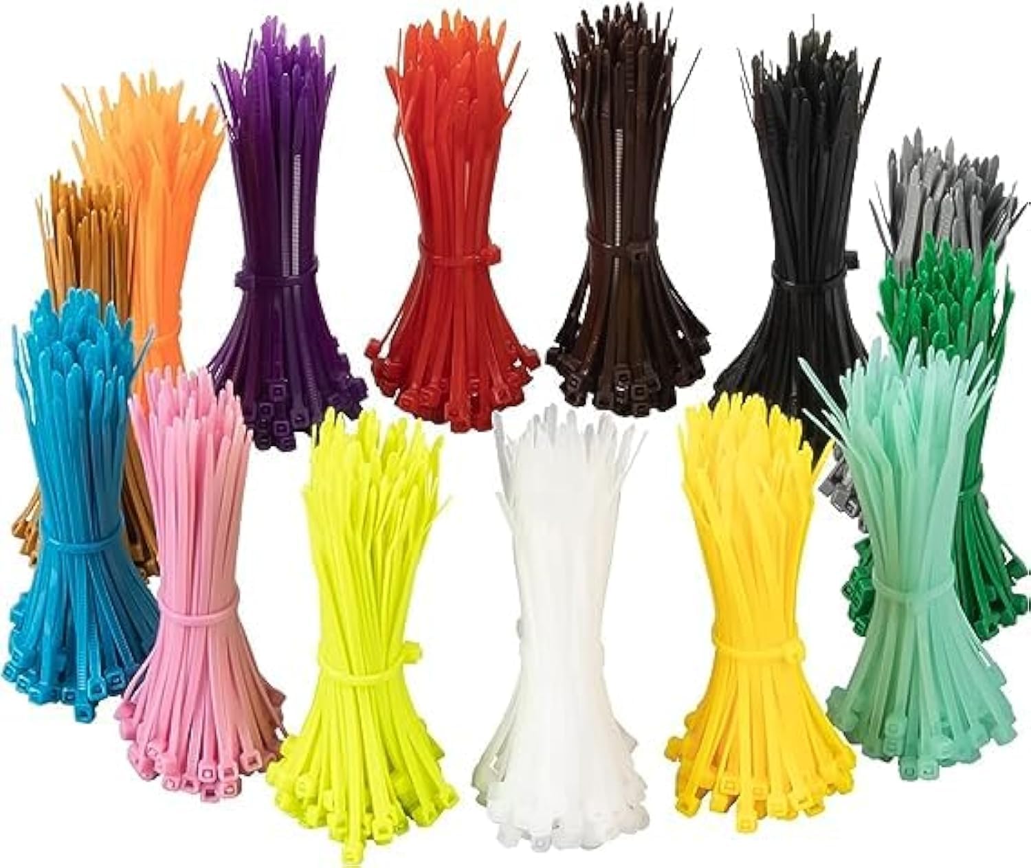 XINGO 1400 PCS Colored Zip Ties 6 Inch, Multicolor Zip Ties, Mix Packed 14 Color Plastic Wire Ties Assortment for Home Office Garden Garage and Workshop