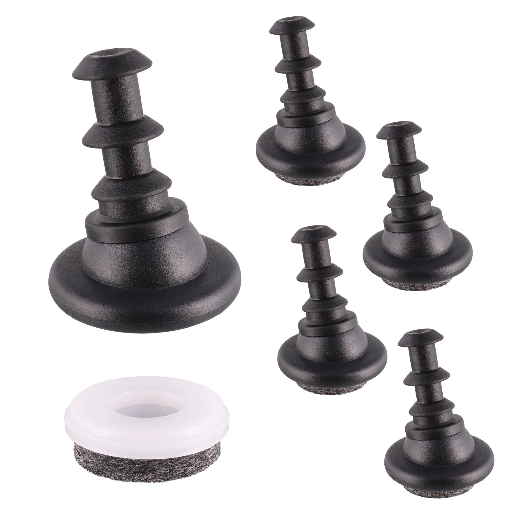 Wagner QuickClick® chair gliders, felt gliders, set of 4, joint glides for inserting into round tubes, ultra soft gliders, diameter 25 mm, inner diameter 12 mm, outer diameter 16 mm, for Vitra DSX DAX