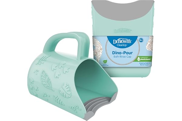 Dr. Brown's CleanUp Dino-Pour Bath Rinse Cup, 0m+, BPA Free, Certified Plastic Neutral