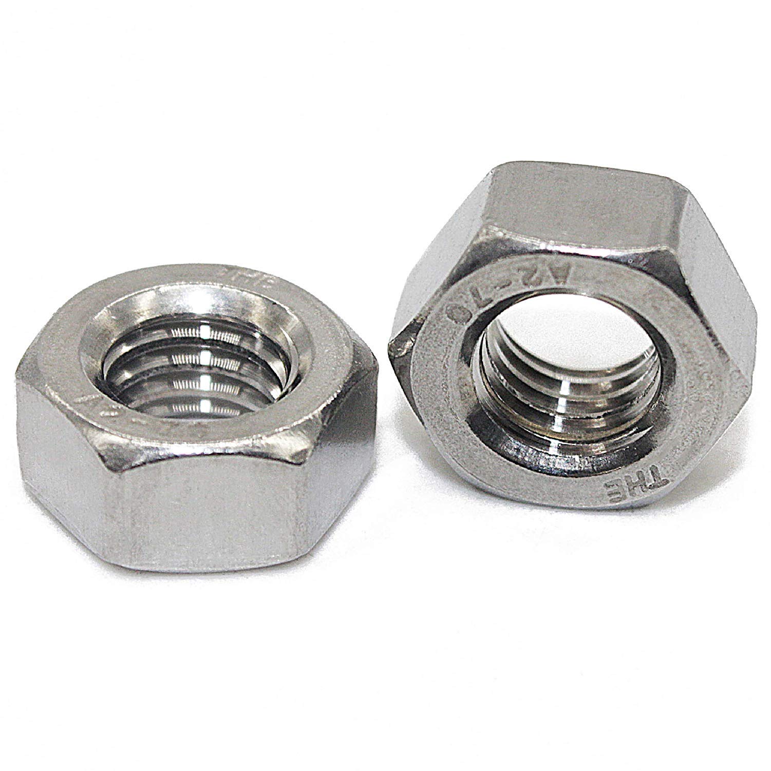 M6 Pack of 100 V2A Hexagonal Nuts DIN 934 / DIN-EN-ISO 4032 Stainless Steel A2-70