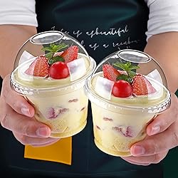 Panxxsen 100 Pcs 8oz Clear Plastic Cups with No