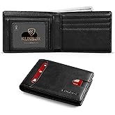 RUNBOX Wallet for Men Slim 11 Credit Card Holder Slots Leather RFID Blocking Small Thin Men's Wallet Bifold Minimalist Front Pocket Large Capacity Gift Box