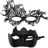 MZinge Masquerade Mask for Couple Men Women Venetian Mask for Halloween Lace Masque Costume mask Party Prom Ball Mardi Gras