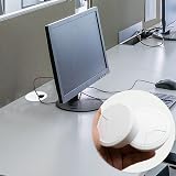 LAMXD 2 Pcs Desk Grommet Cable Organizer PC Computer Wire Hole Cover 60mm White view 5