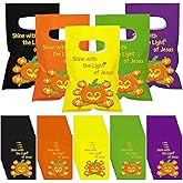 Tenceur 300 Pcs Halloween Religious Pumpkin Candy Bags for Kids Bulk Christian Jesus Bible Gift Goody Halloween Bags for Party Favor