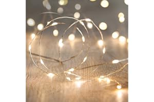 ANJAYLIA 16.5Ft 50 LED Fairy Lights Battery Operated String Lights for Party Home Wedding Festival Decoration, Warm White