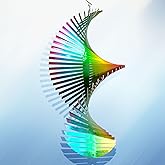 Aoedelyart Wind Spinner Rainbow Wave Wind Spinners for Yard and Garden,15in Hanging Kinetic Yard Art Wind Sculpture,3D Wind Spinners Outdoor & Indoor Rainbow Helix Garden Decor Christmas Ornaments