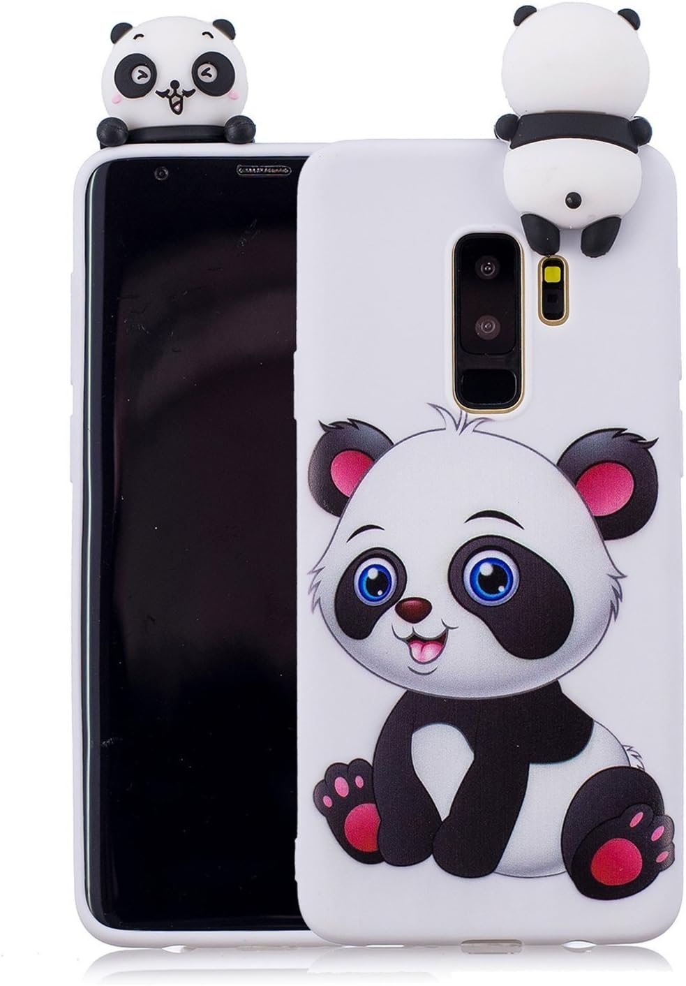 DiDicose Galaxy S9 Plus Case, Cute 3D Cartoon Animals Characters Panda A Cat Flexible Soft Silicone Gel Rubber Thin Phone Case Protective Cover for Samsung Galaxy S9 Plus (6.2 inch)