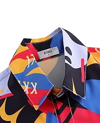 KYKU Mens Bowling Shirts 1950s Hawaiian Shirt