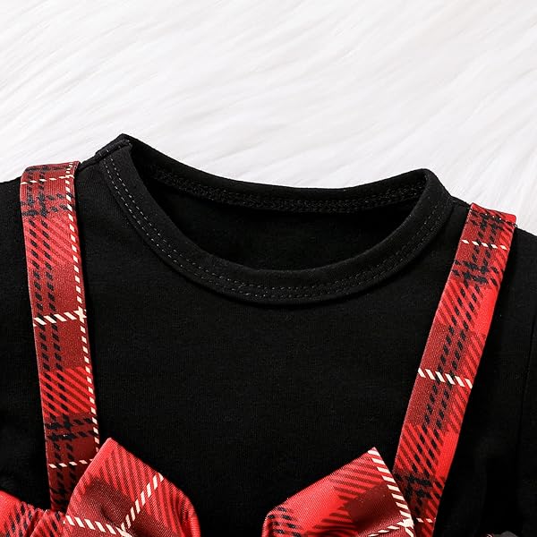 LITBEAR TODDLER BABY GIRLS CHRISTMAS OUTFITS PLAID DREES SHIRT FLARE FOR NEWBORN XMAS DRESS CLOTHES SET 6M-3T