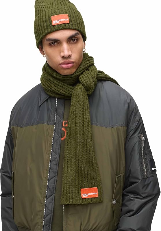 Uomo Patch Logo Scarf Forest Night One size